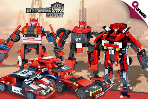 From QR49 Create 3D Fun with Educational Toy Building Bricks - Choose from 3 Transforming Robot Shapes! (Up to QR240 Value)